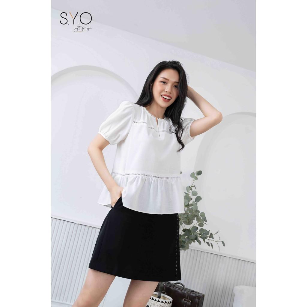 Áo đũi peplum phối ren SYO A2010-21