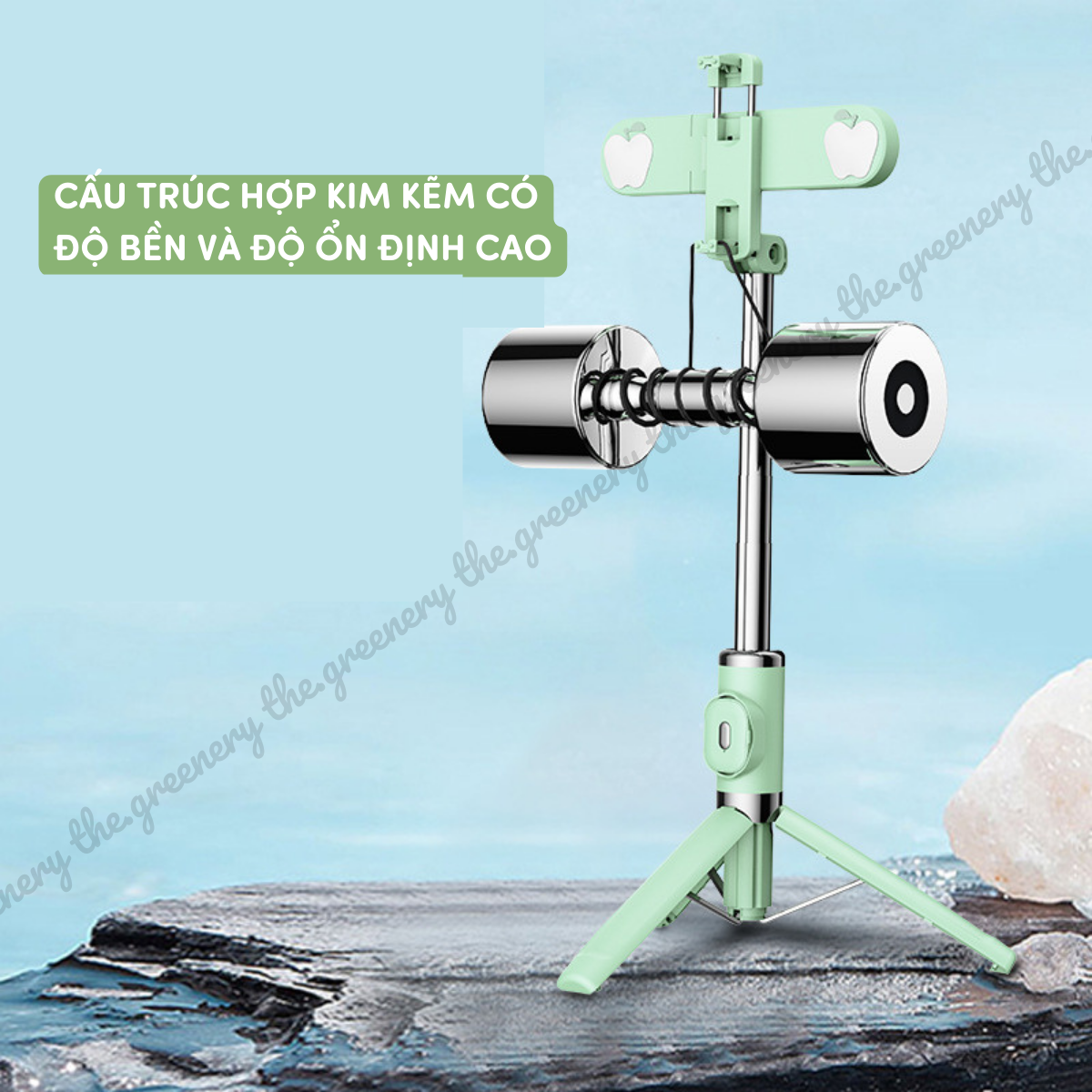 Gậy chụp ảnh Selfie kéo dài 104cm kiêm Tripod đa năng có remote Bluetooth điều khiển Tích hợp chân đế hợp kim kẽm chắc chắn