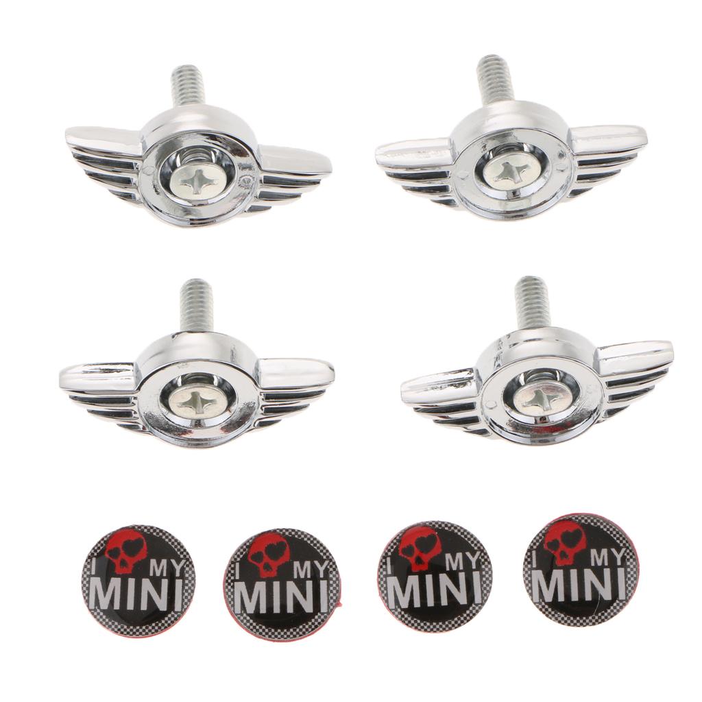 4 Pieces Universal Car Anti-Theft License Plate Fasteners Bolts Screw