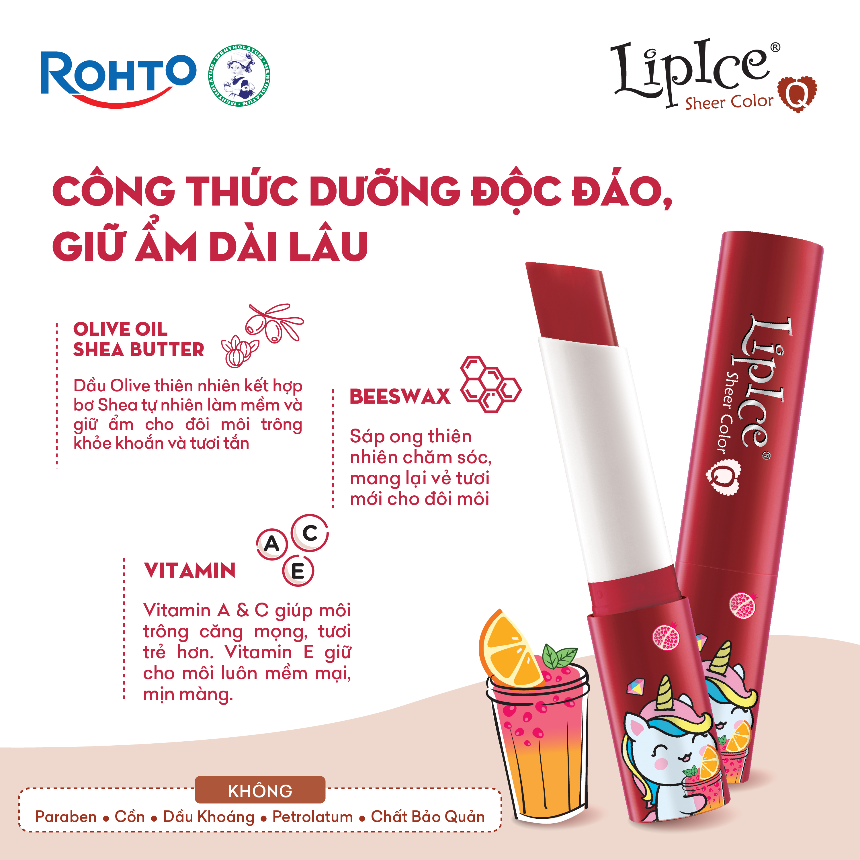 Son dưỡng có màu hiệu chỉnh sắc môi tự nhiên LipIce Sheer Color Q 2.4g Trà Trái Cây - Đỏ Hồng