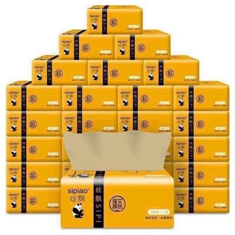 Thùng 30 gói giấy ăn gấu trúc hãng Sipiao 6021 VN 300 tờ/ gói hàng loại 1 siêu dai