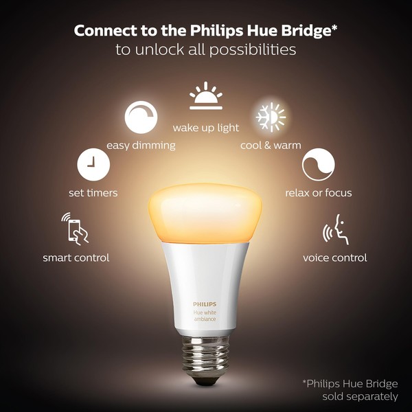 Bộ 2 đèn LED thông minh Philips Hue White Ambiance Starter Kit 9W (ánh sáng trắng vàng)