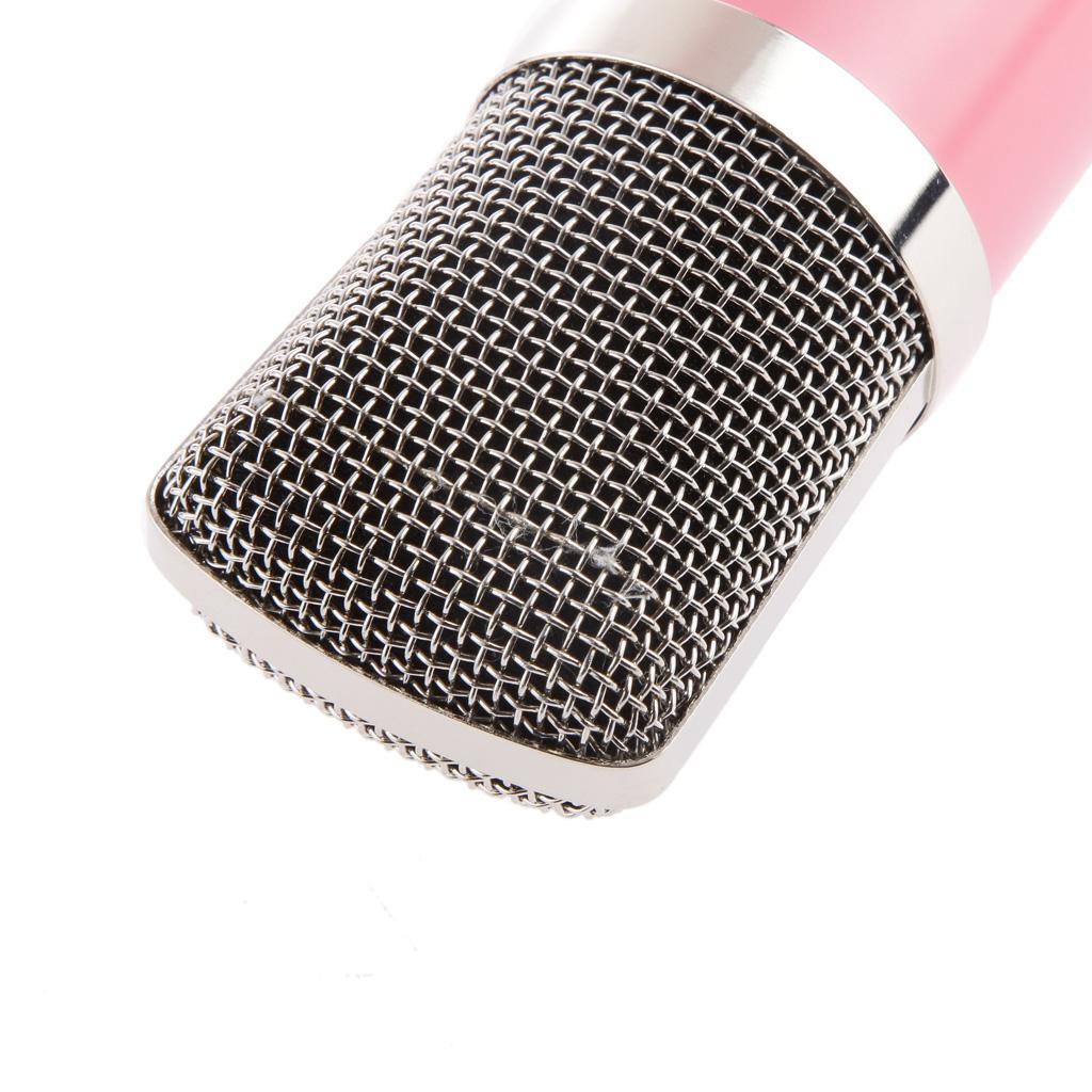 BM700 Condenser Microphone Shock Holder Vocal Mic Studio Sound Record Pink