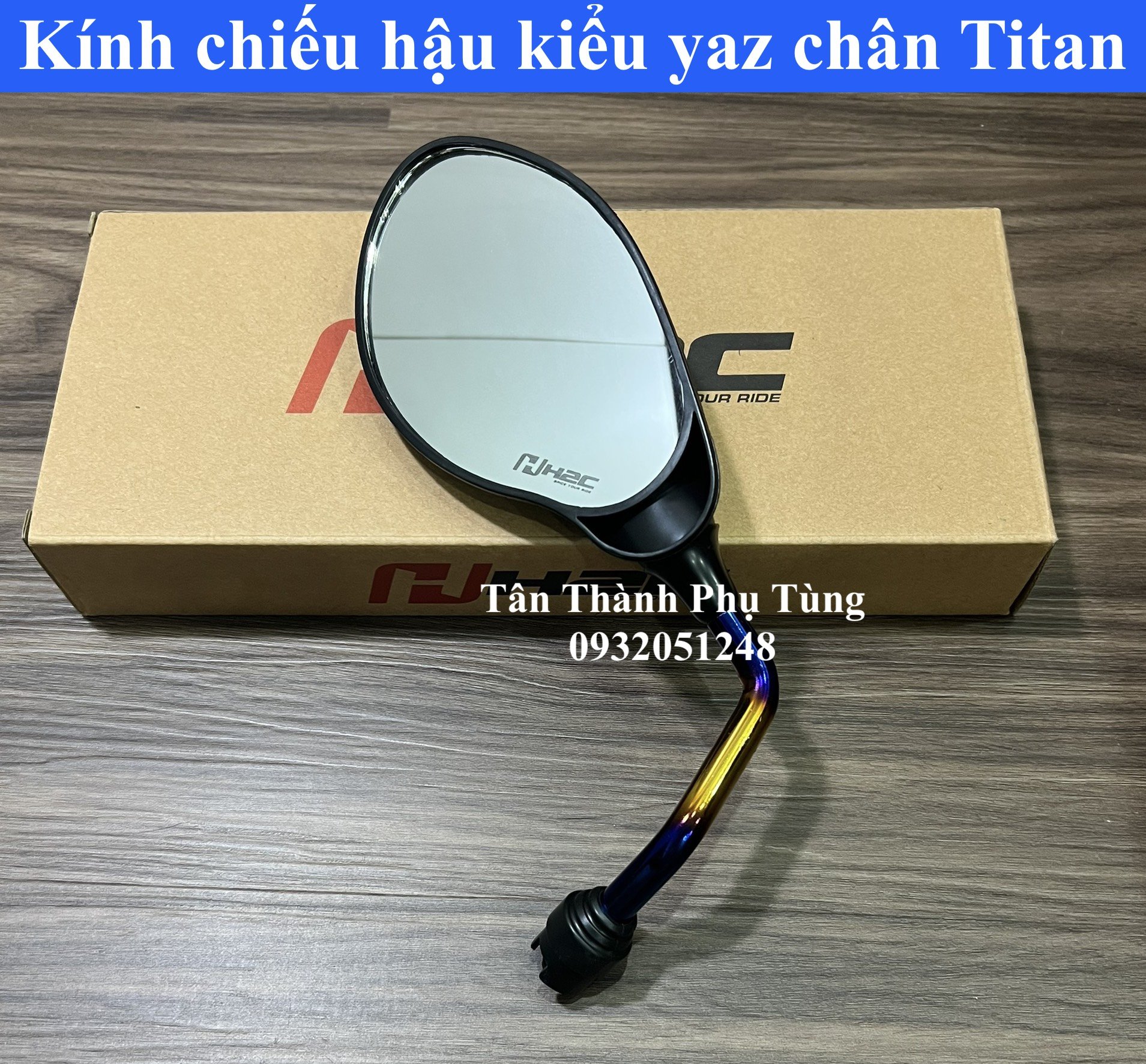 Kính chiếu hậu kiểu Yaz chân Titan - 1 cái bên trái dành cho xe máy
