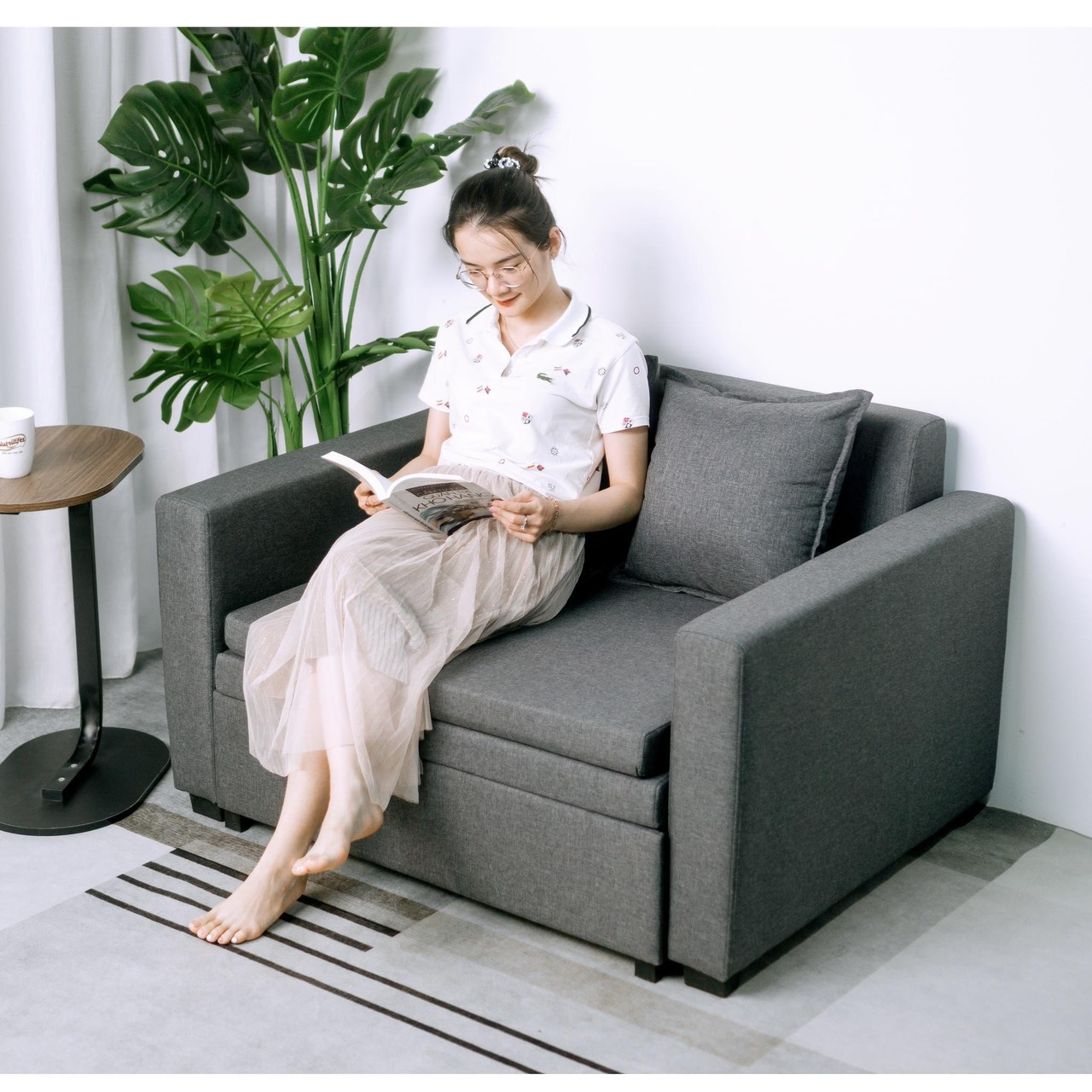 Sofa mini rút gọn mở rộng Juno Sofa Kích thước 1m2 x 86 x 73 cm