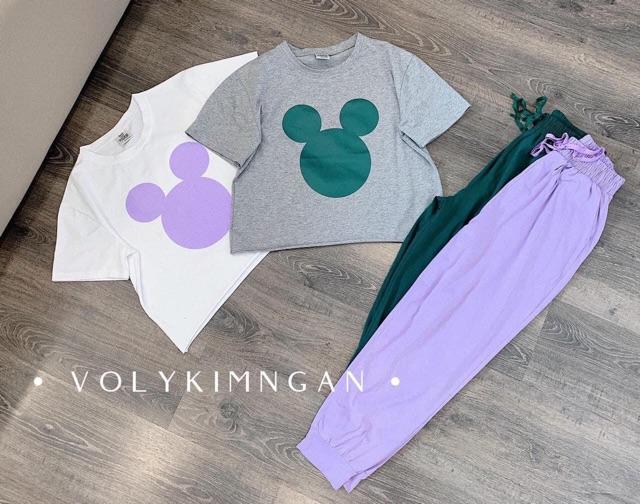 Bộ mặc nhà áo mickey quần dài cho nữ