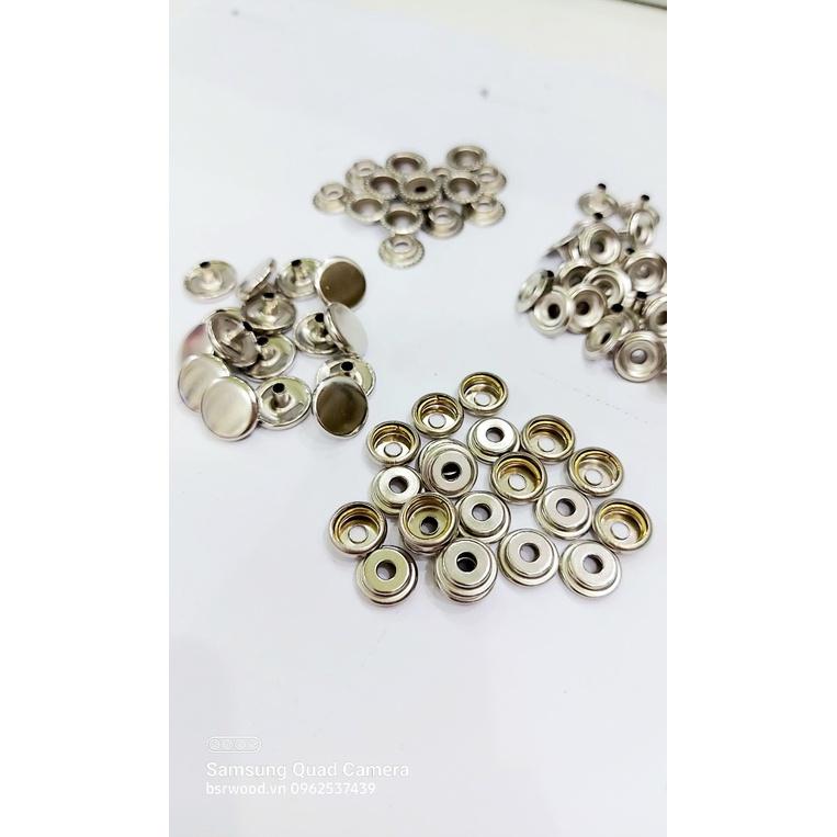 Nút bấm 4 thành phần Cúc bấm Loại 12mm Bằng thau không gỉ Màu bạc,vàng,đồng,đen Phụ liệu may mặc túi xách