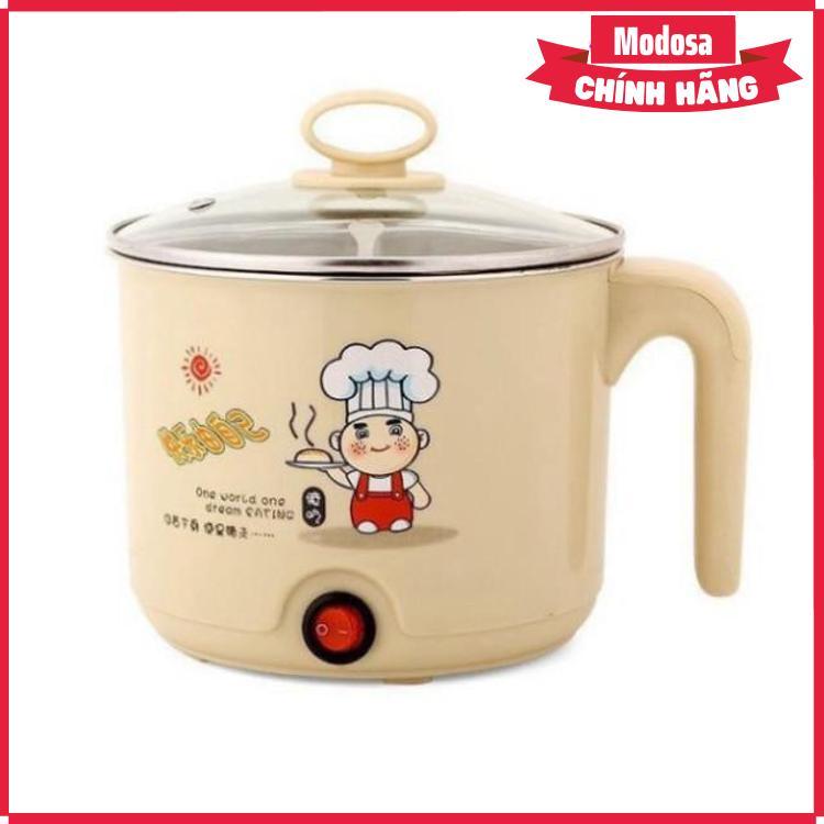 Nồi Lẩu, Ca Nấu Mì Siêu Tốc 18Cm Mini Modosa Đa Năng, Chiên, Hấp, Lẩu, Rán Siêu Tiện Dụng - Hàng Chính Hãng