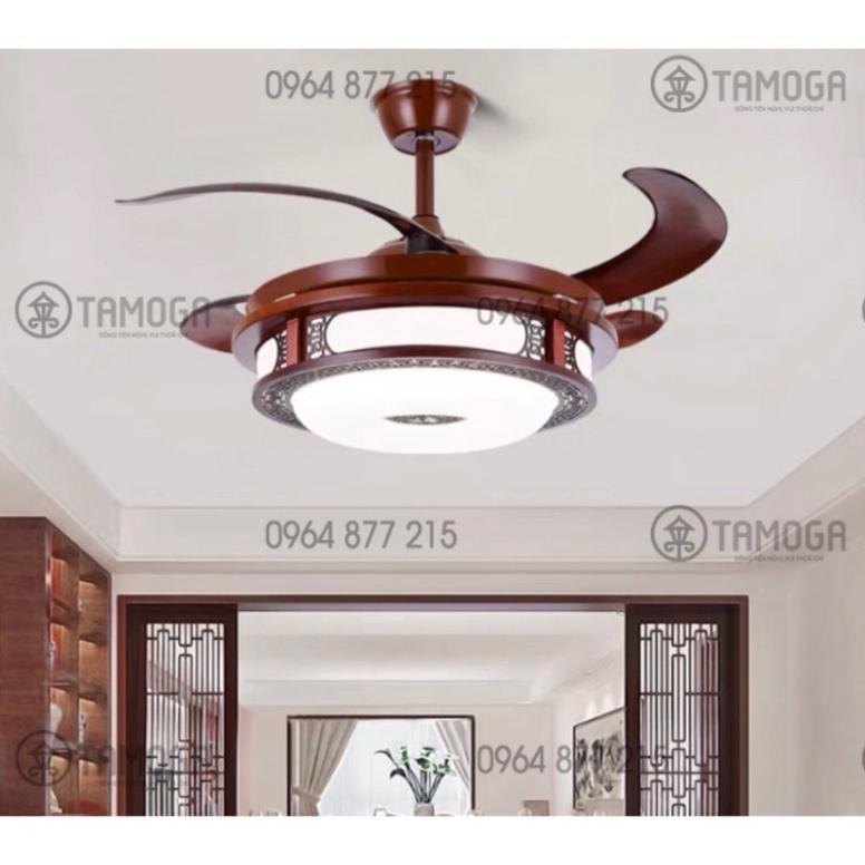Quạt có đèn, quạt cánh gỗ tô điểm phòng tiếp đón khách HAPOVA DQ 8026 + khuyến mãi khiển