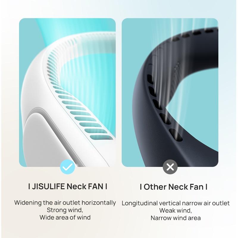 JISULIFE Portabel Neck Fan 4000mAh USB Rechargeable-Hàng chính hãng