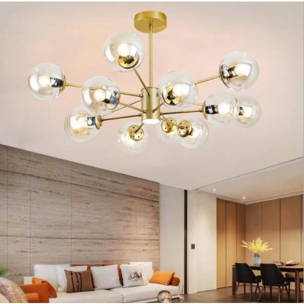 Đèn chùm GLEHIS cao cấp 12 bóng trang trí nội thất sang trọng, hiện đại - kèm bóng LED chuyên dụng.