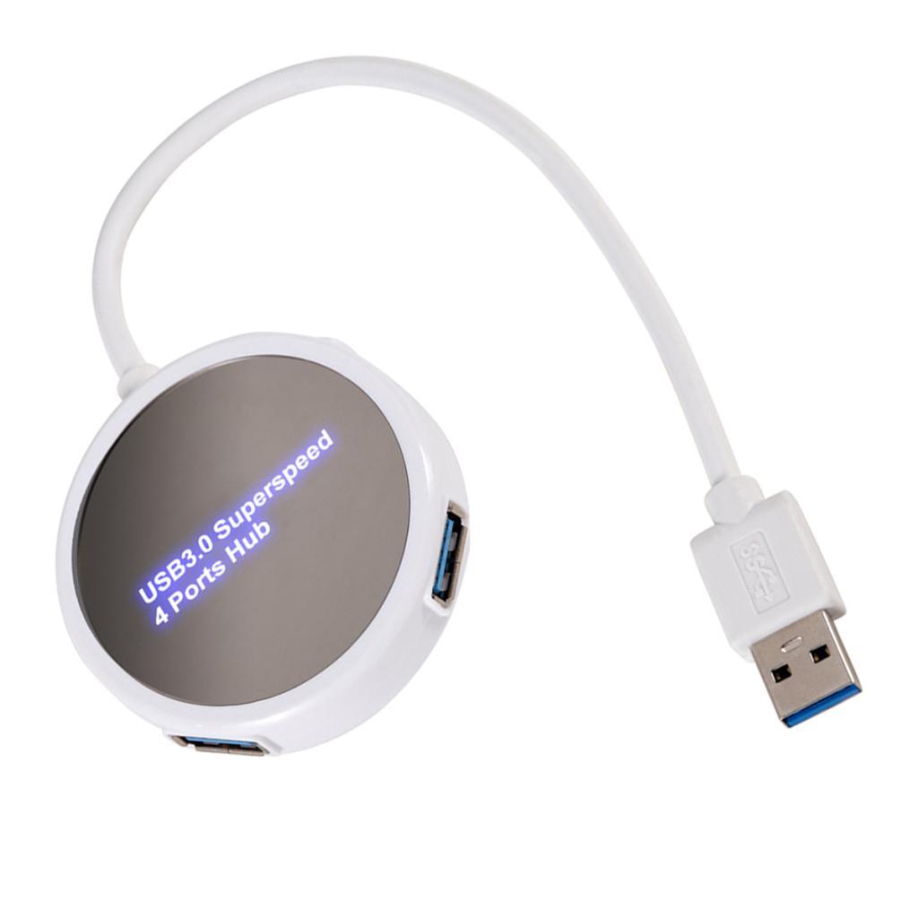 USB 3.0 4 Ports Hub Power Splitter Universal Round USB Station Adapter