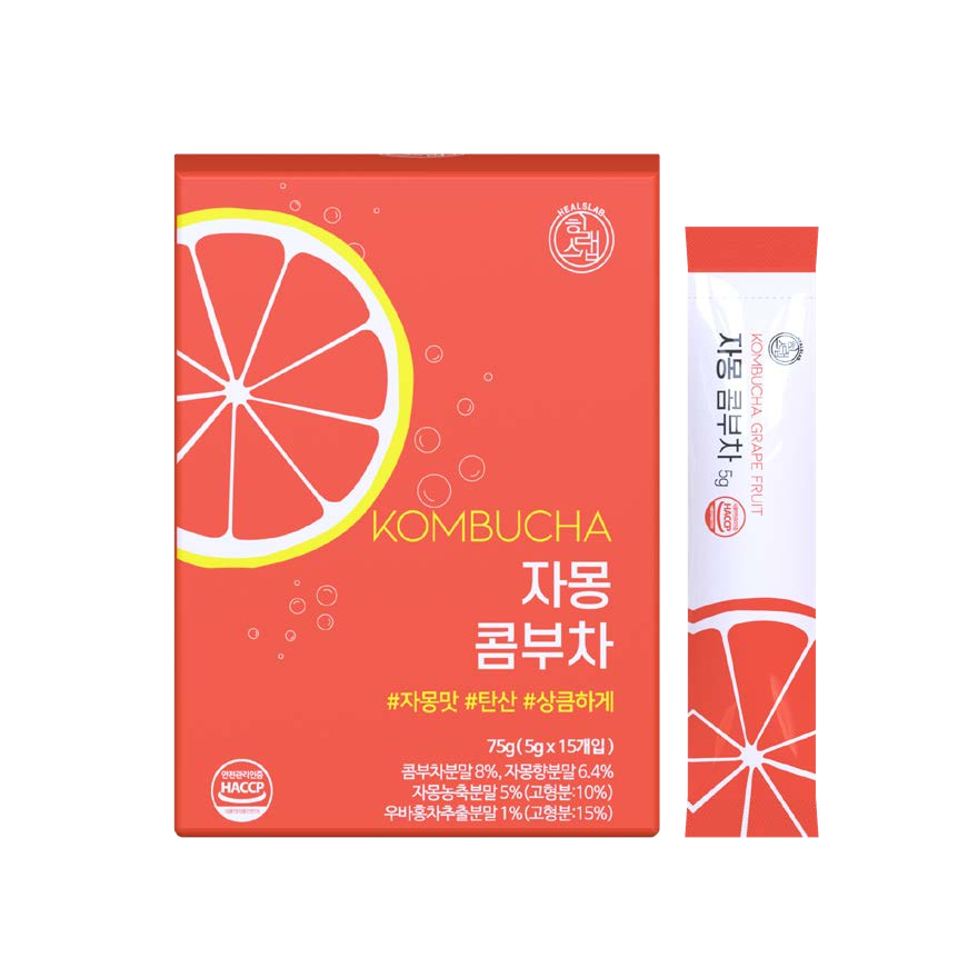 Trà Kombucha Detox Healslab Vị Bưởi Thơm Mát Giải Nhiệt Nhập Khẩu Hàn Quốc