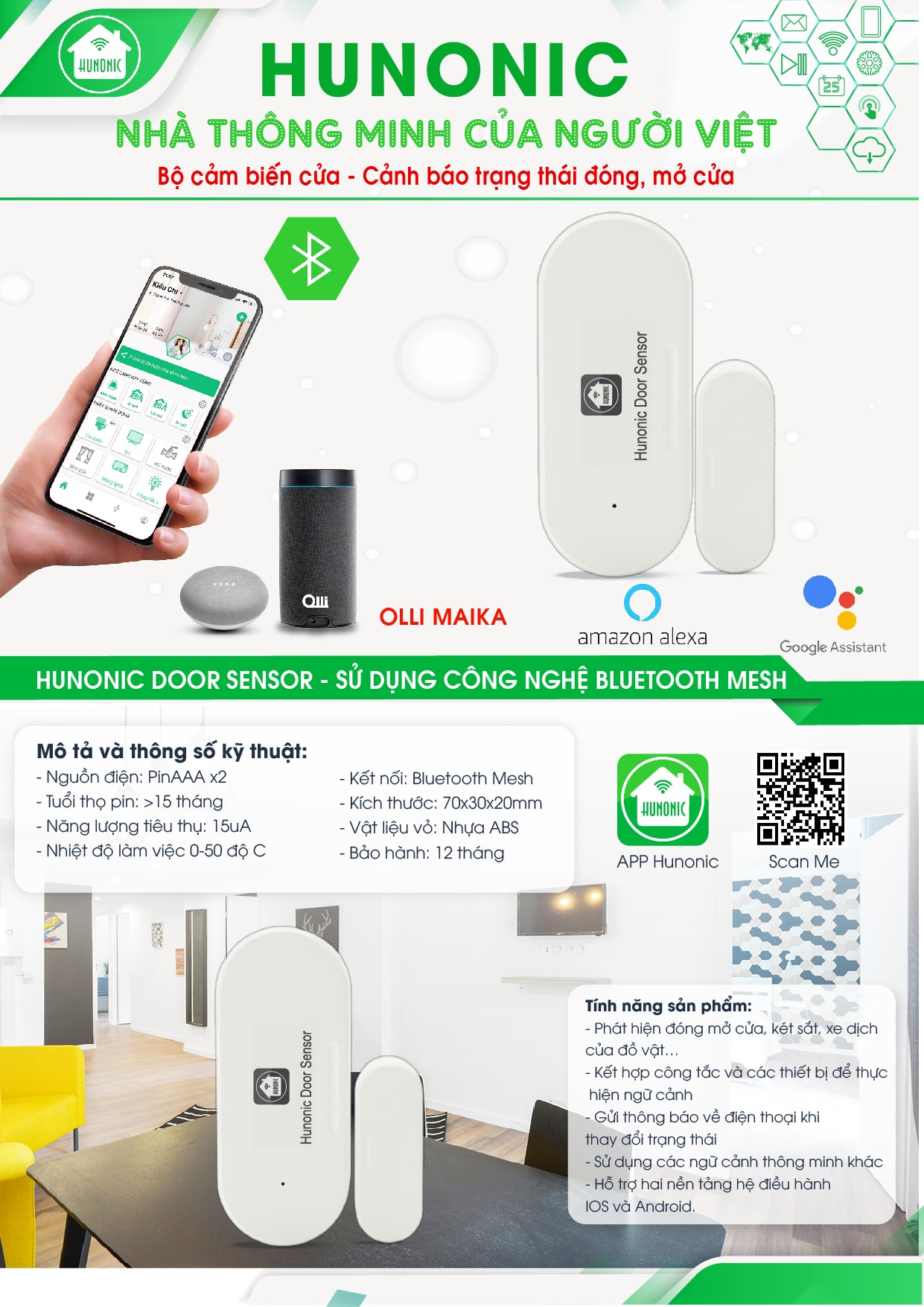 Bộ cảm biến cửa Hunonic Door Sensor