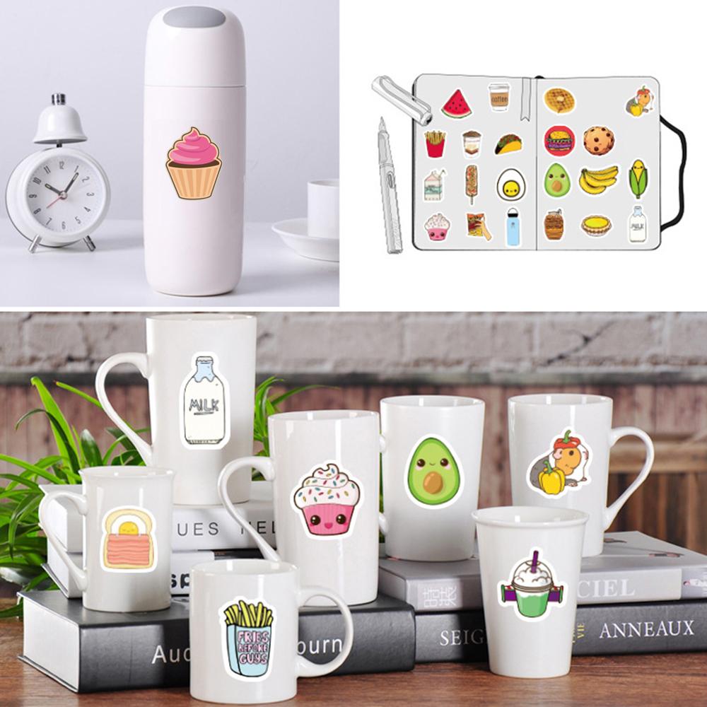 Bộ sticker chống thấm nước trang trí mũ bảo hiểm, đàn, guitar, ukulele, điện thoại laptop, dán sticker macbook sticker chủ đề fastfood