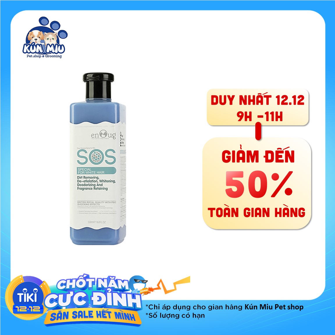 Sữa Tắm Cho Chó Lông Trắng SOS (530ml)