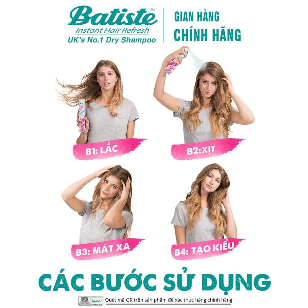 Dầu Gội Khô Batiste Hương Hoa Quyến Rũ - Batiste Dry Shampoo Floral &amp; Flirty Blush 200ml