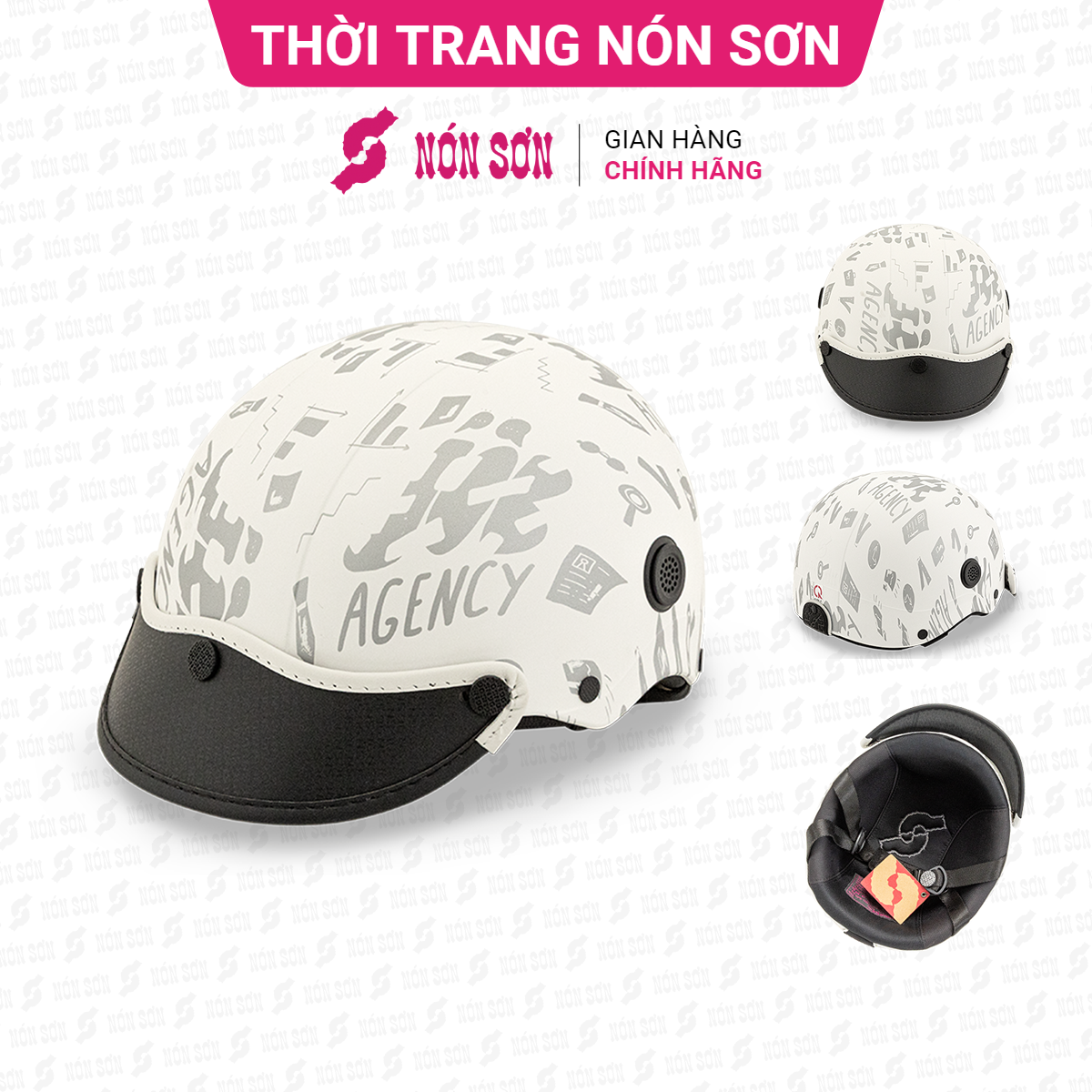 Mũ bảo hiểm lỗ thông gió hoa văn chính hãng NÓN SƠN AMP-TR112