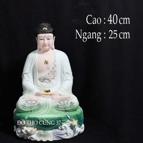 ( CAO 40 CM ) TƯỢNG PHẬT A DI ĐÀ [ BỘT ĐÁ + NHỰA COMPOSIE ]