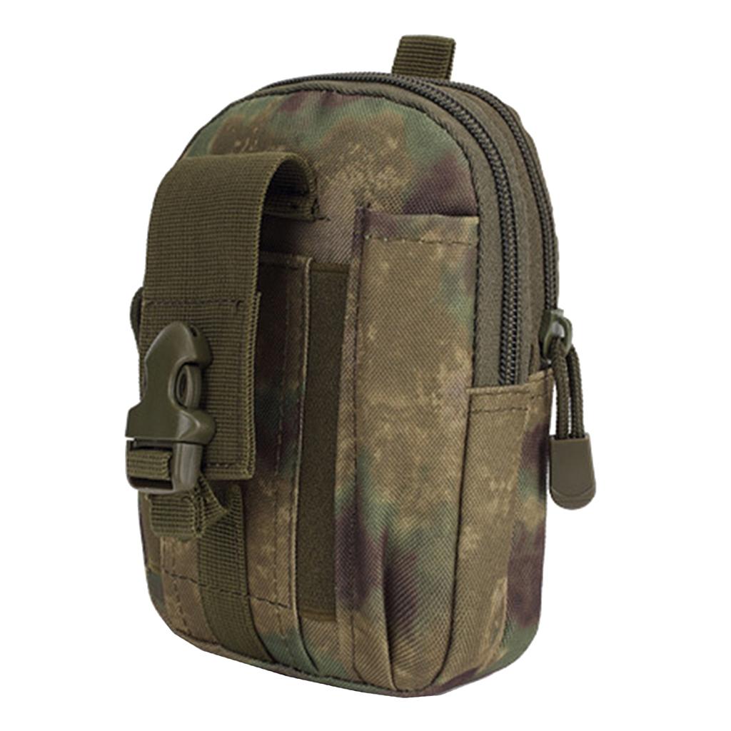 Tactical Compact 600D Oxford Cloth Waterproof Multipurpose Utility Gadget Belt Waist Bag with Cell Phone Holder for Camping Hiking Soprts