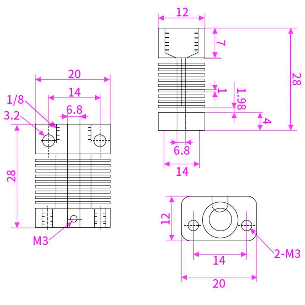 Extruder Hotend Hot End Kit Assembly Fit for Creality CR-10S 12V 40W