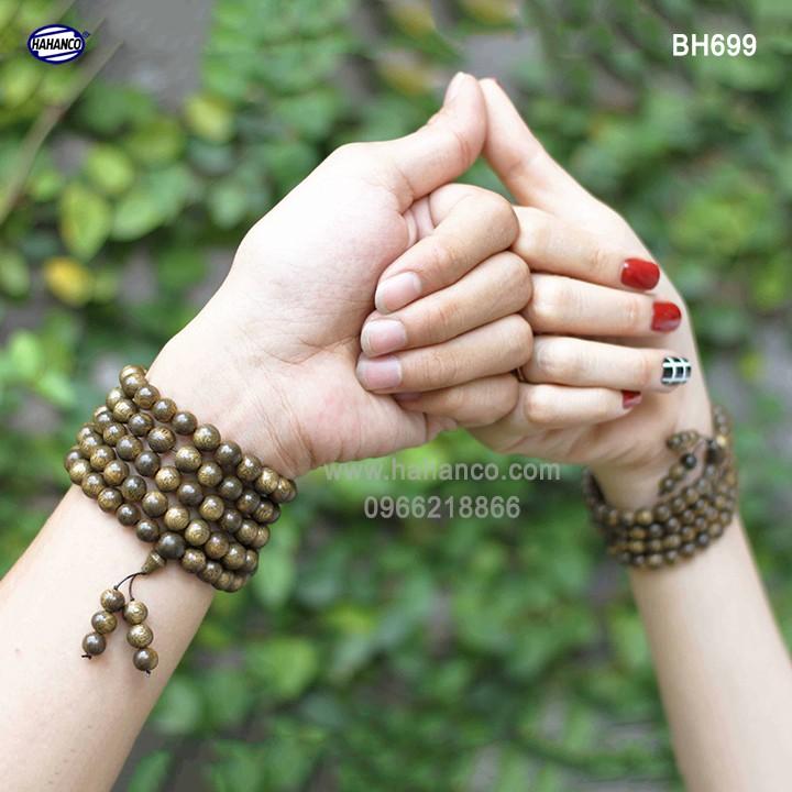 Vòng tay Trầm Hương chuỗi tràng 108 hạt (BH699) Chuỗi vòng trầm 2in1 - Trầm Tốc Việt - Bracelet of HAHANCO