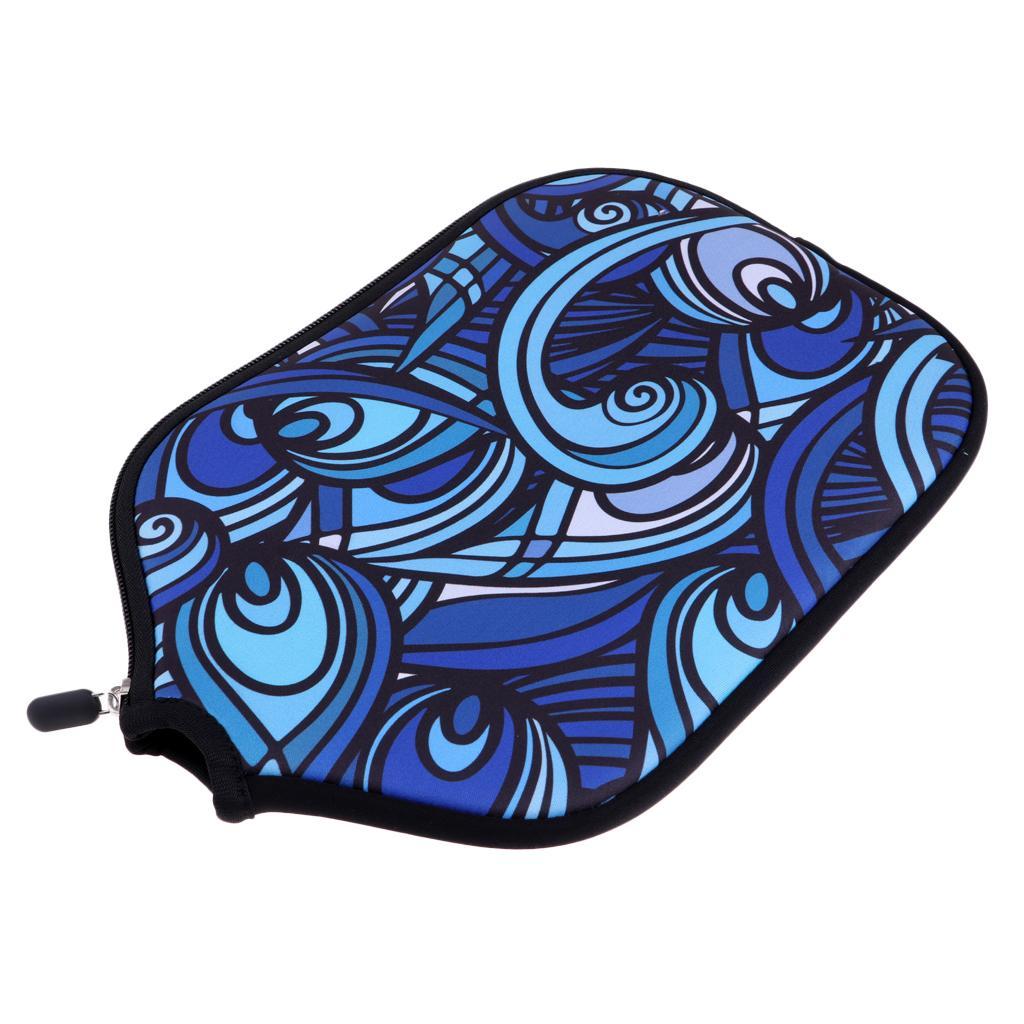 2 Pieces Durable Waterproof Pickleball Paddle Cover Neoprene Case Carrier Bag Zipper Pouch Holder Racket Protector Accessories