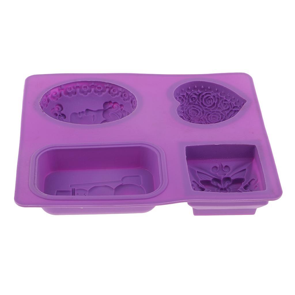 Square Rectangle Oval Heart Shapes Fondant Silicone Mold for Sugarcraft, Cake Decoration, Chocolate, Baking Mold, Sugarpaste, Soap Making, Icing Tray