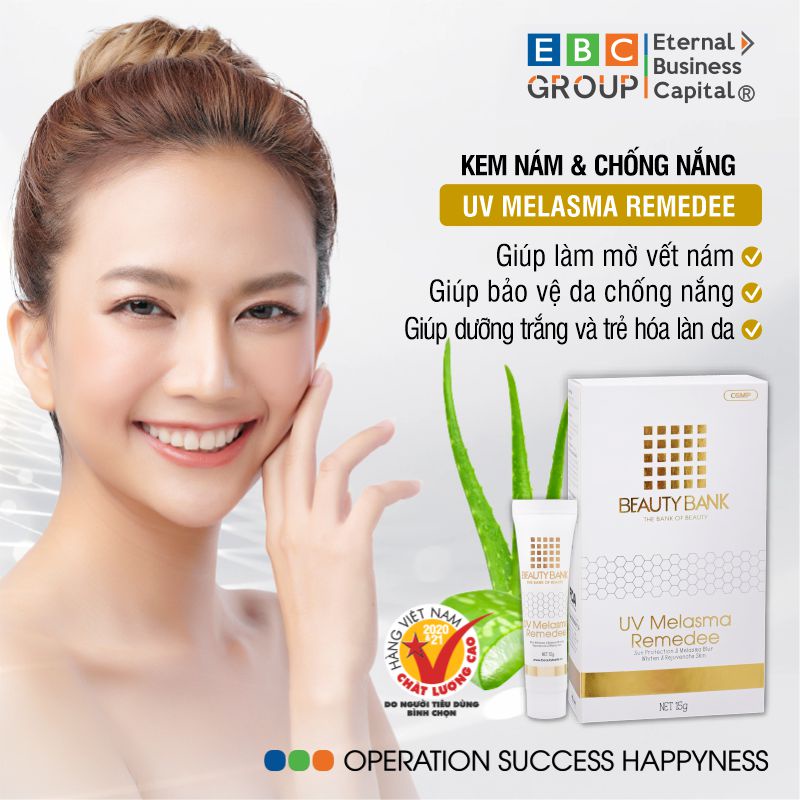 Kem UV Melasma Remedee chiết xuất rau má giúp chống nắng,mờ nám,dưỡng trắng,trẻ hóa làn da