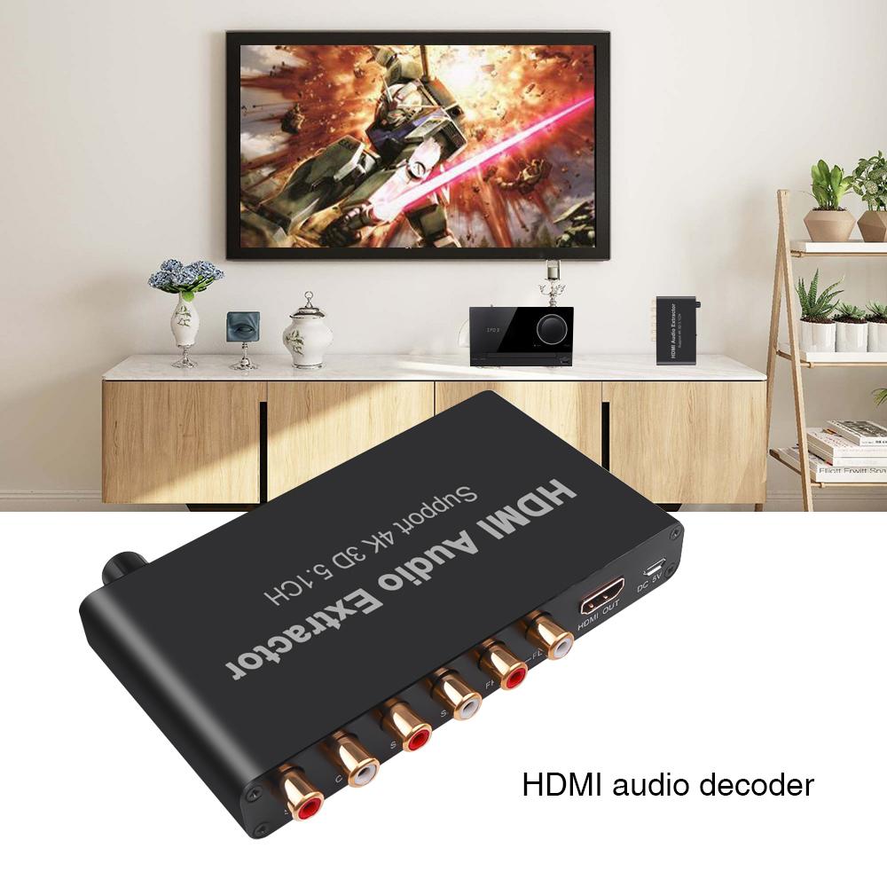 4K 5.1CH HDMI actactitor Decode Decode hợp tác với RCA AC3/DST đến 5.1 Bộ chuyển đổi tương tự bộ khuếch đại cho PS4 DVD Player HDTV