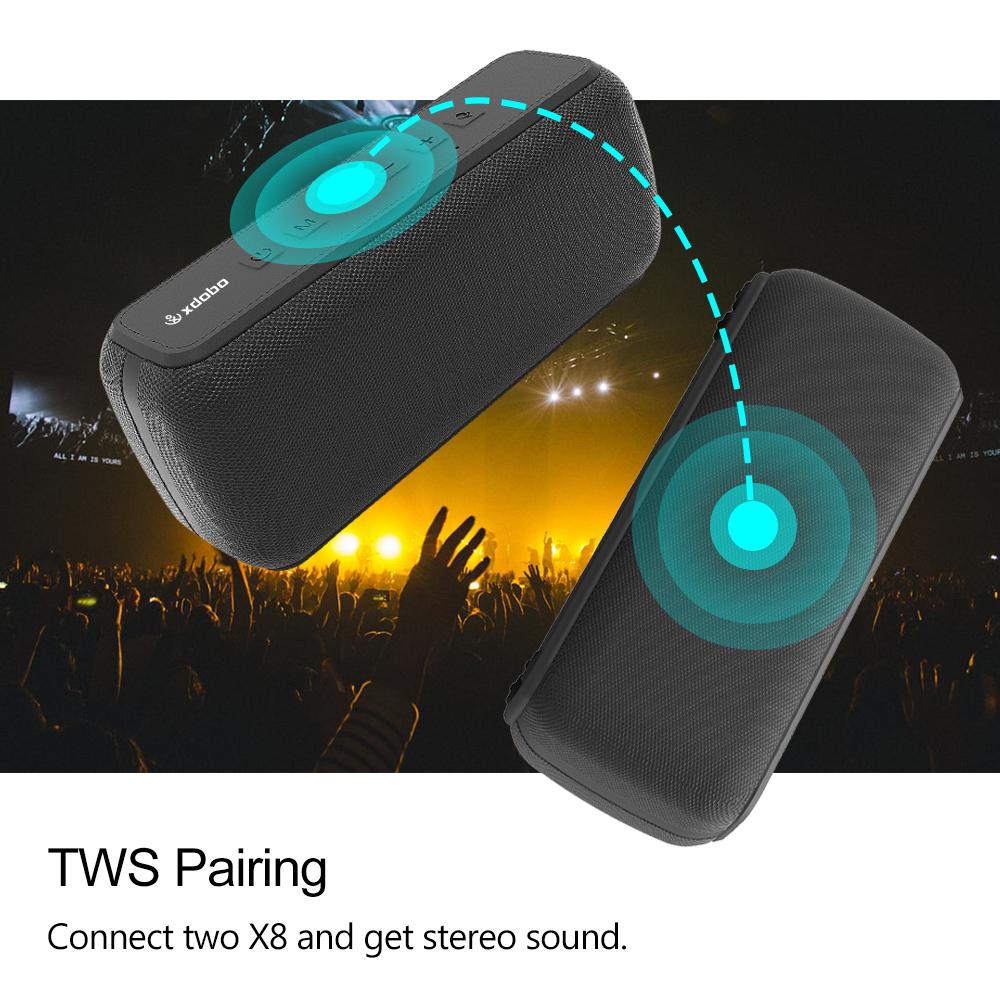 Xdobo x8 60W loa bluetooth di động công suất cao với loa siêu trầm Wireles ipx5 ngoài trời không thấm nước tws 15h chơi Caixa de som color: x8 đen