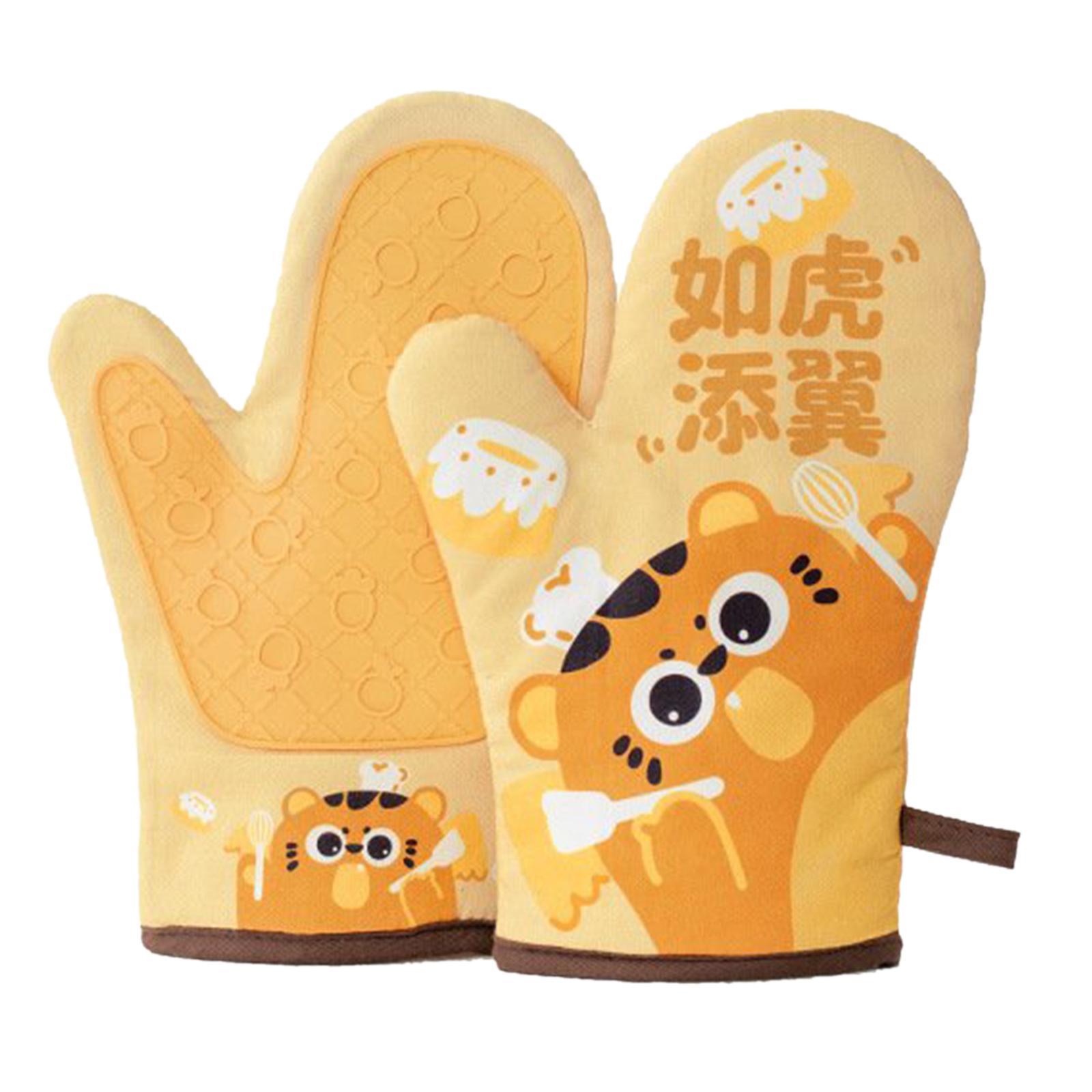 Oven Heat Insulation Gloves Baking Oven Mitts Tiger