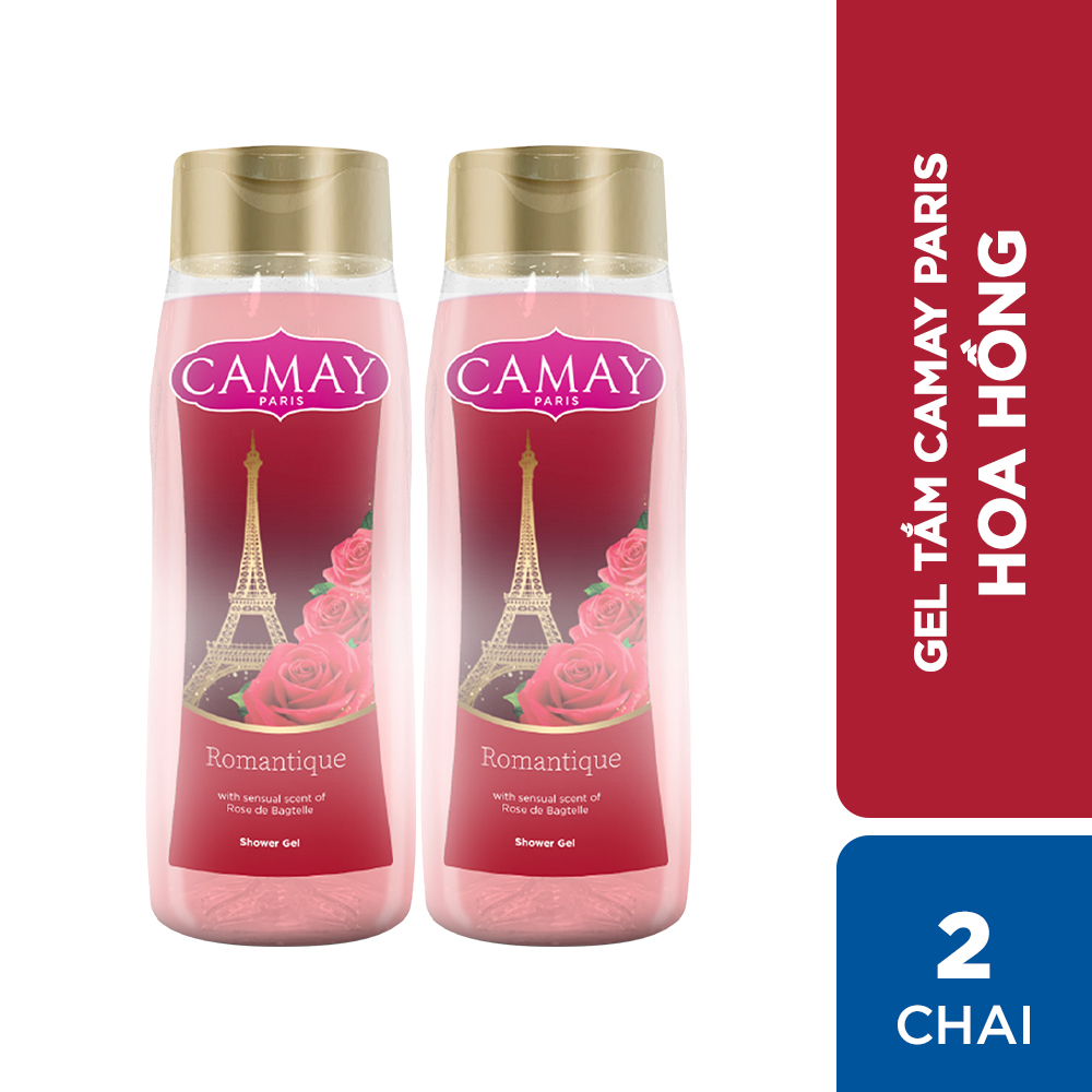 Combo 2 chai Gel tắm hương hoa hồng Camay Paris 500ml