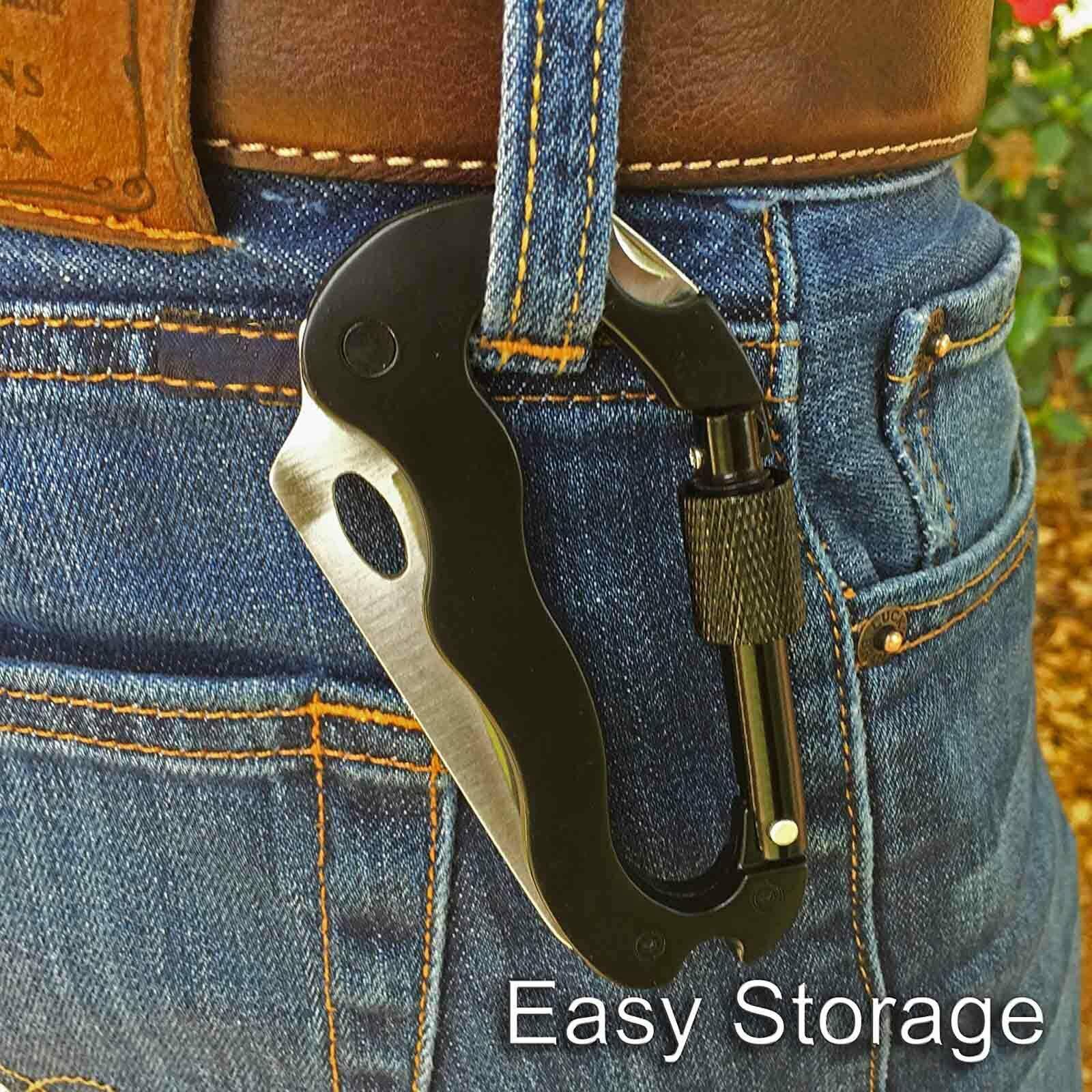 Survival Camping Carabiner Keychain Screwdriver Folding