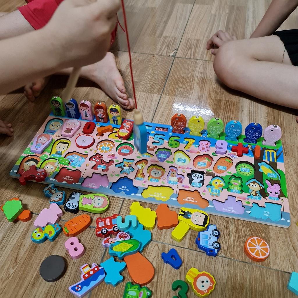 Bộ Đồ Chơi Câu Cá Ghép Số Ghép Hình Bằng Gỗ Cho Bé Yêu Có 63 Chi Tiết Thỏa Sức Sáng Tạo - DCCC1