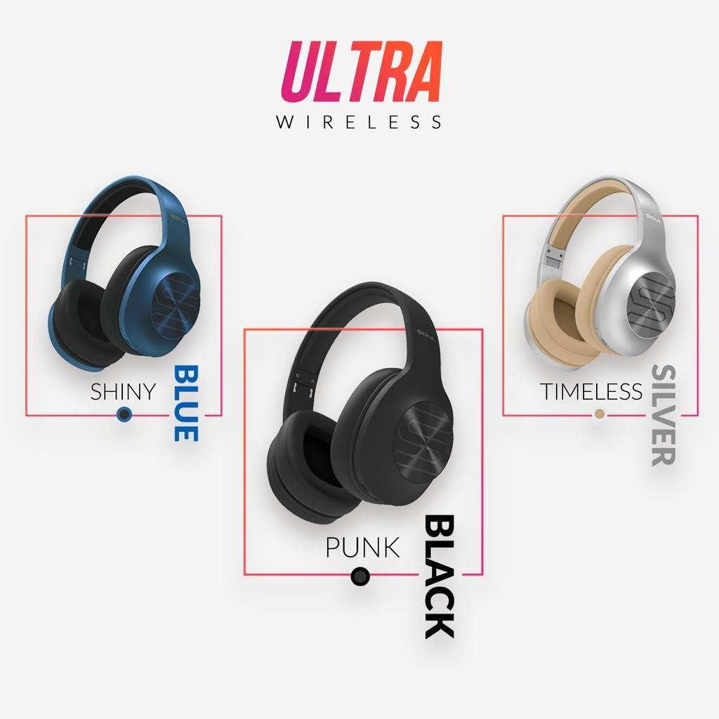 Tai Nghe Bluetooth Headphone Chụp Tai Soul Ultra Wireless Công Nghệ Dynamic Bass - Bluetooth v5.0 - 36 Giờ Sử Dụng SU34 - Hàng Chính Hãng