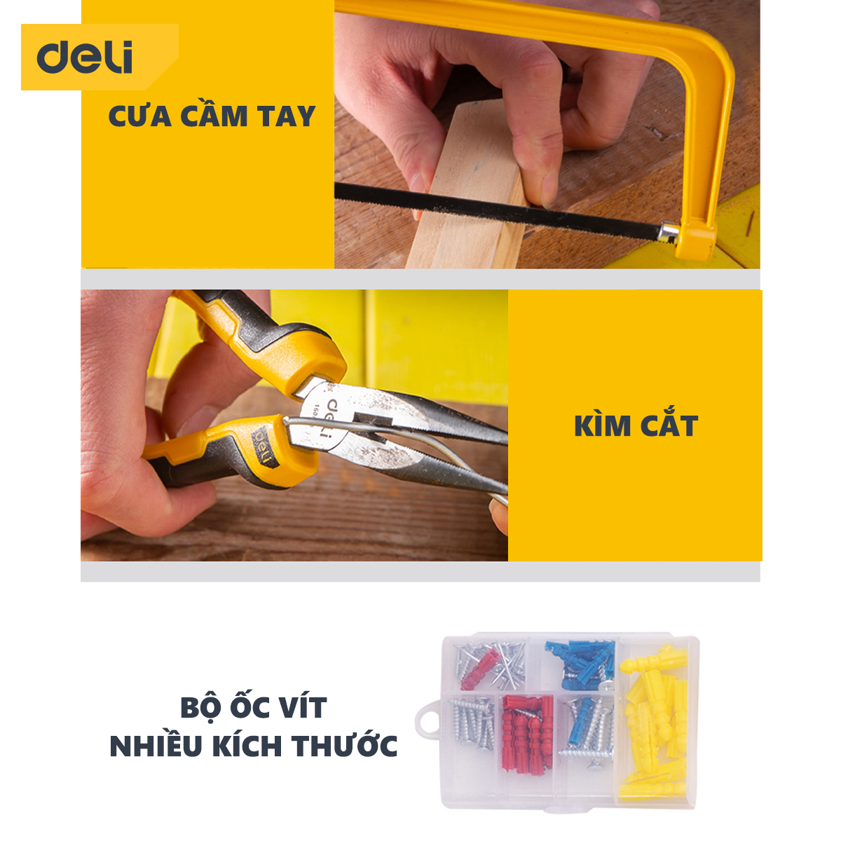 Bộ Dụng Cụ Sửa Chữa Đa Năng 49 Chi Tiết Deli Cao Cấp Chính Hãng - Sử Dụng Nhiều Mục Đích, An Toàn, TIện Lợi - DL5969