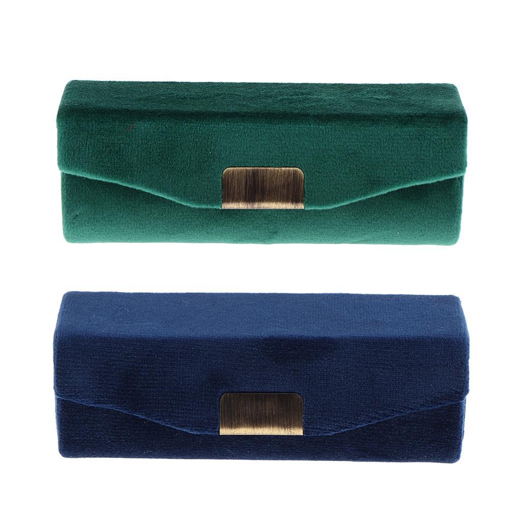 2Pcs Velveteen Box Makeup Lipstick Case Jewelry Cosmetics Mirror Container