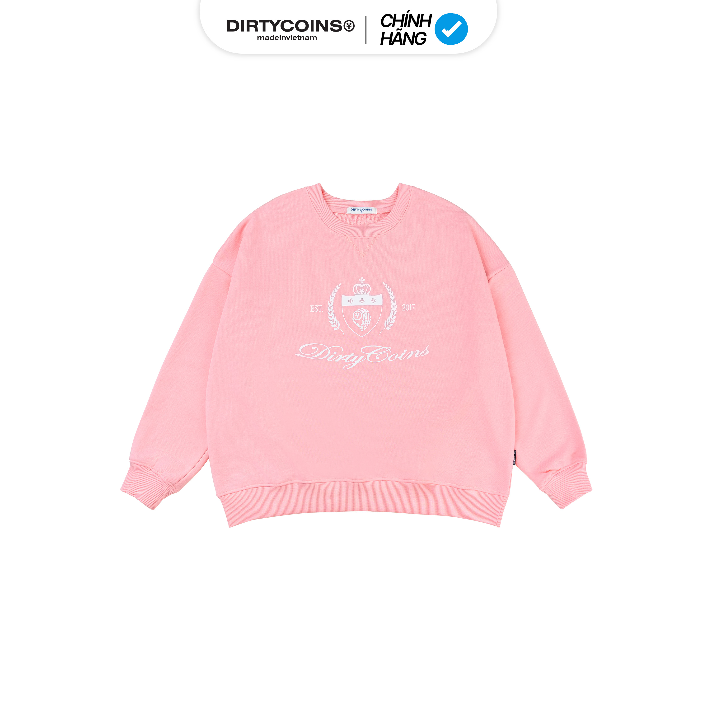 Combo Quần Áo DirtyCoins Sweatshirt Academy Script + Sweatshorts Academy - Pink