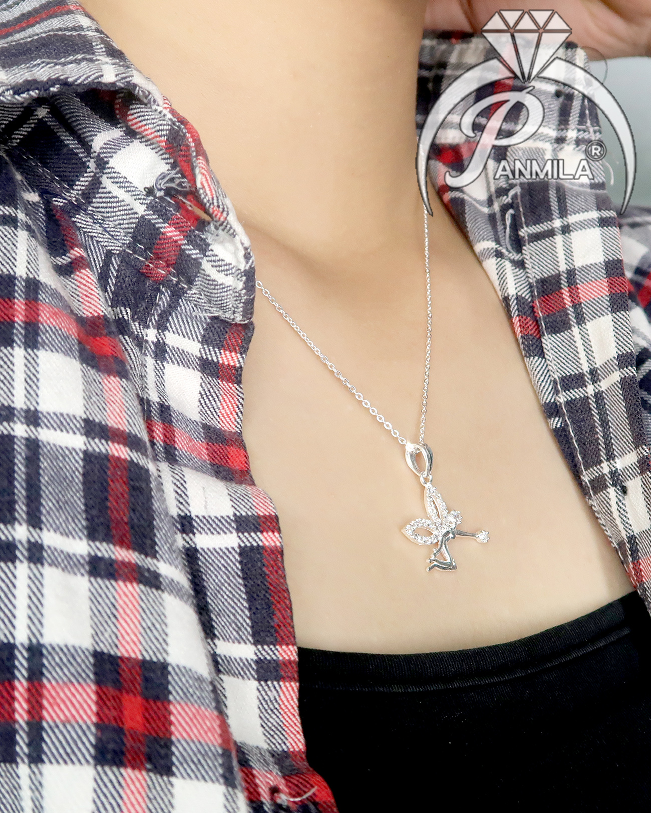 Dây chuyền mặt Nàng Tiên đính đá- Trang sức BẠC Panmila