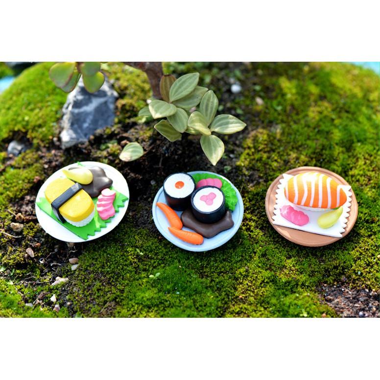 Mô hình món ăn sushi kích thước 1.7 x 4.8cm để trang trí tiểu cảnh, bonsai, nhà búp bê