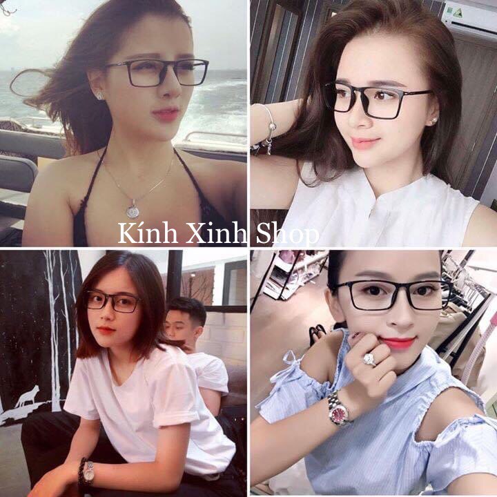 Kính gọng Mắt vuông nhựa dẻo chống ánh sáng xanh chống lóa uv