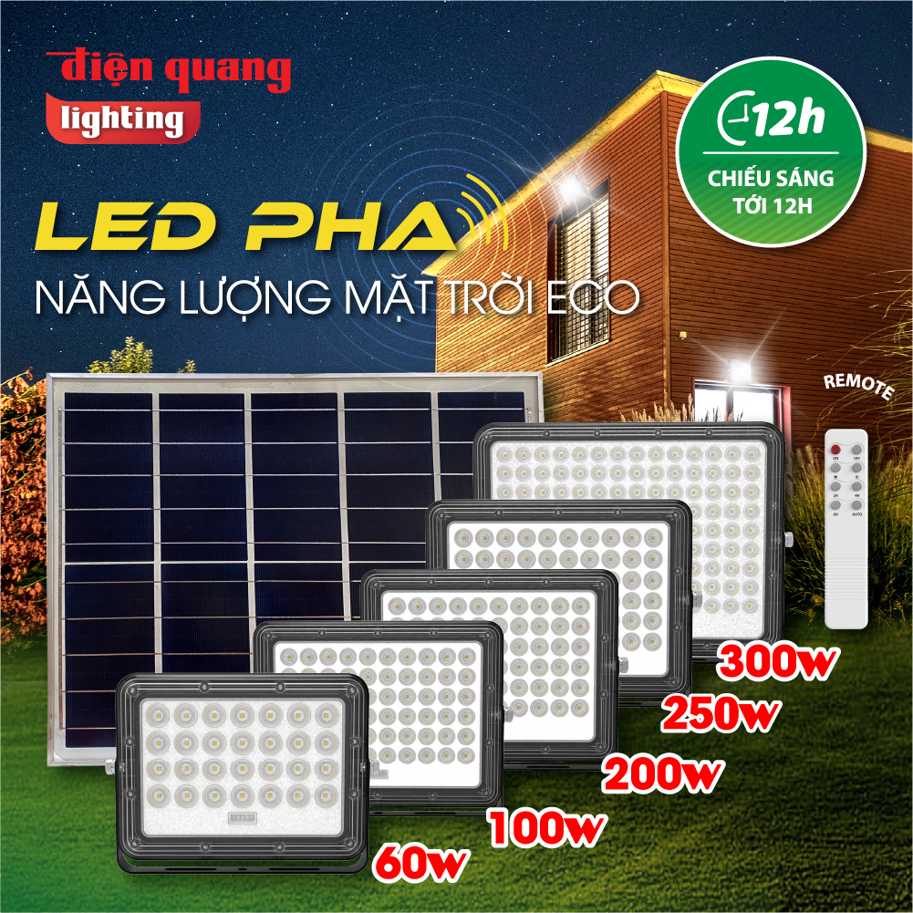 Bộ đèn LED Pha NLMT Điện Quang ĐQ LEDSLN 765