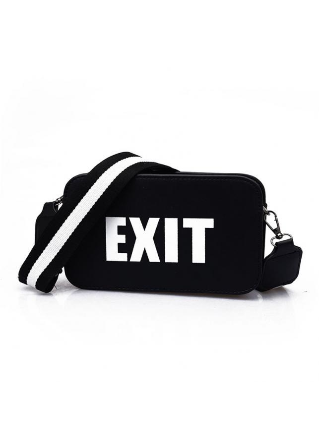 Túi Hộp Đeo Chéo EXIT Dây Sọc Trắng Đen Thời Trang Parisa