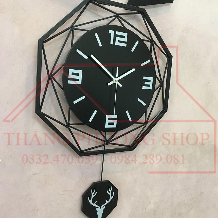 Đồng Hồ Treo Tường Quả Lắc Hình Đầu Hươu TP-103