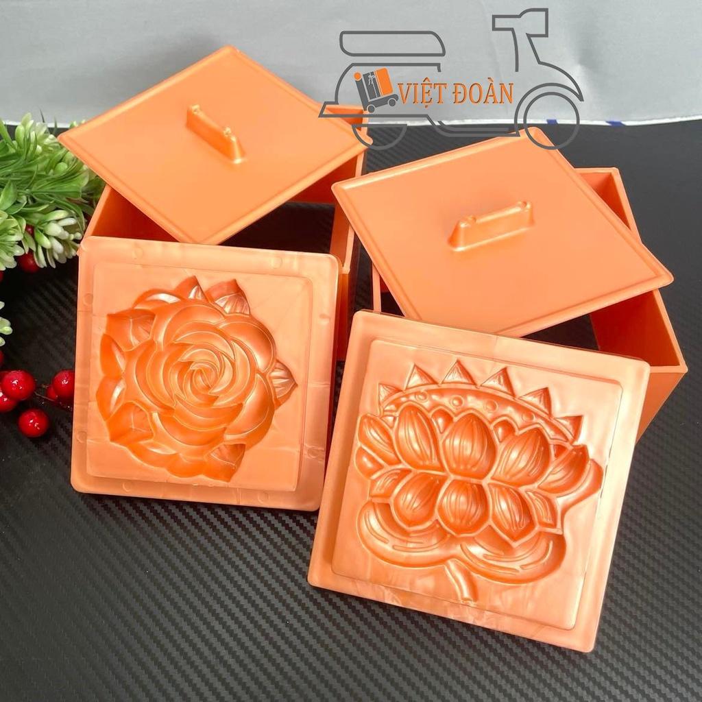 Khuôn Nhấn Xôi Hình VUÔNG hoạ tiết Hoa Hồng, Sen 3D SIÊU SẮC NÉT . Bí quyết làm bánh SIÊU ĐẸP, NHANH