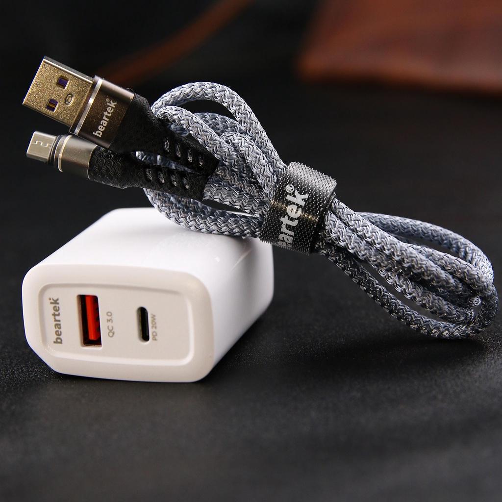 Bộ Củ Sạc Và Dây Sạc Điện Thoại Beartek Micro USB Dùng Cho Điên Thoại - Hàng chính hãng