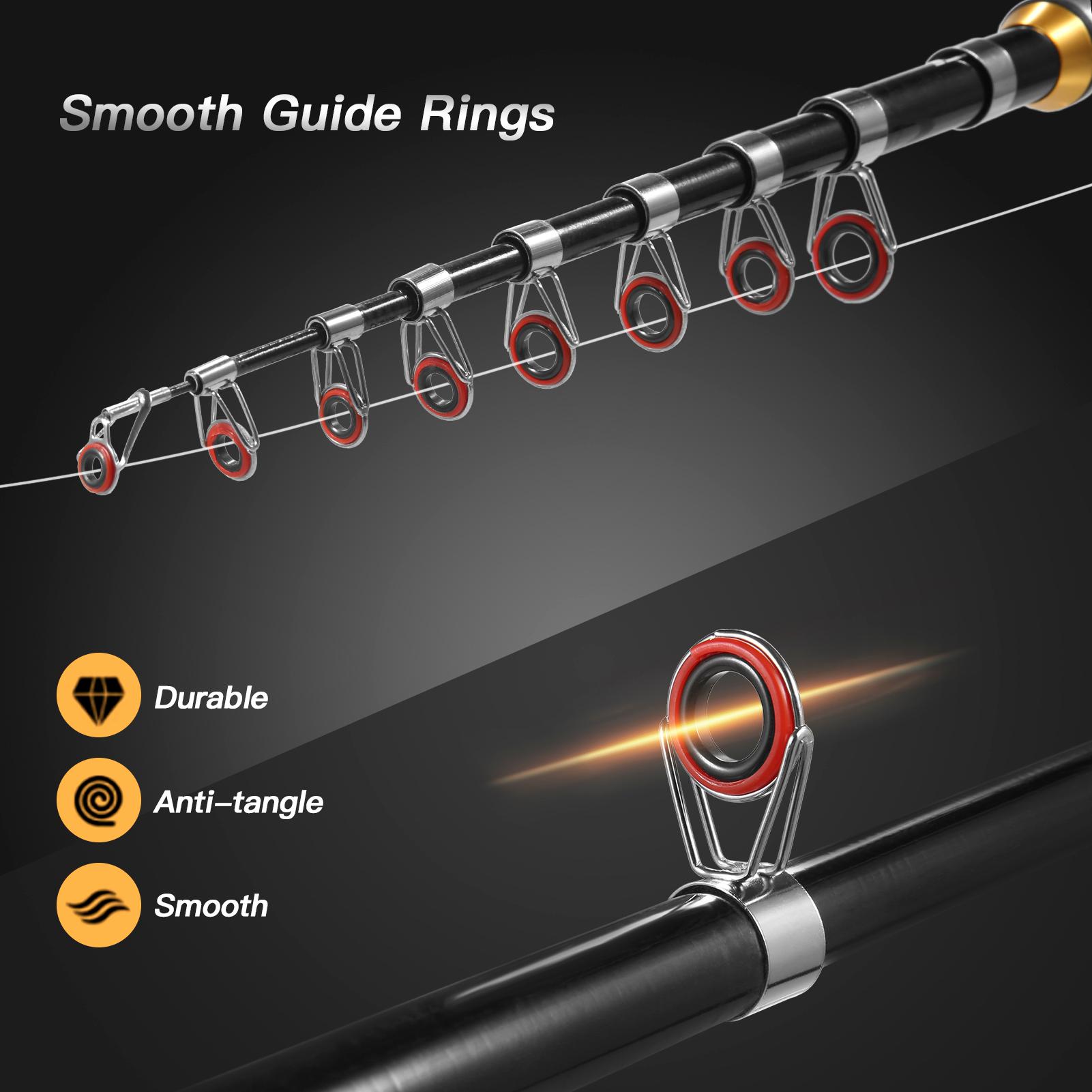 Gofishup Fishing Rod and Reel Combos Telescopic Fishing Pole with Spinning Reel Combo Kit Fishing Line Lures Hooks Swivels Set Fishing Accessories with Tackle Box