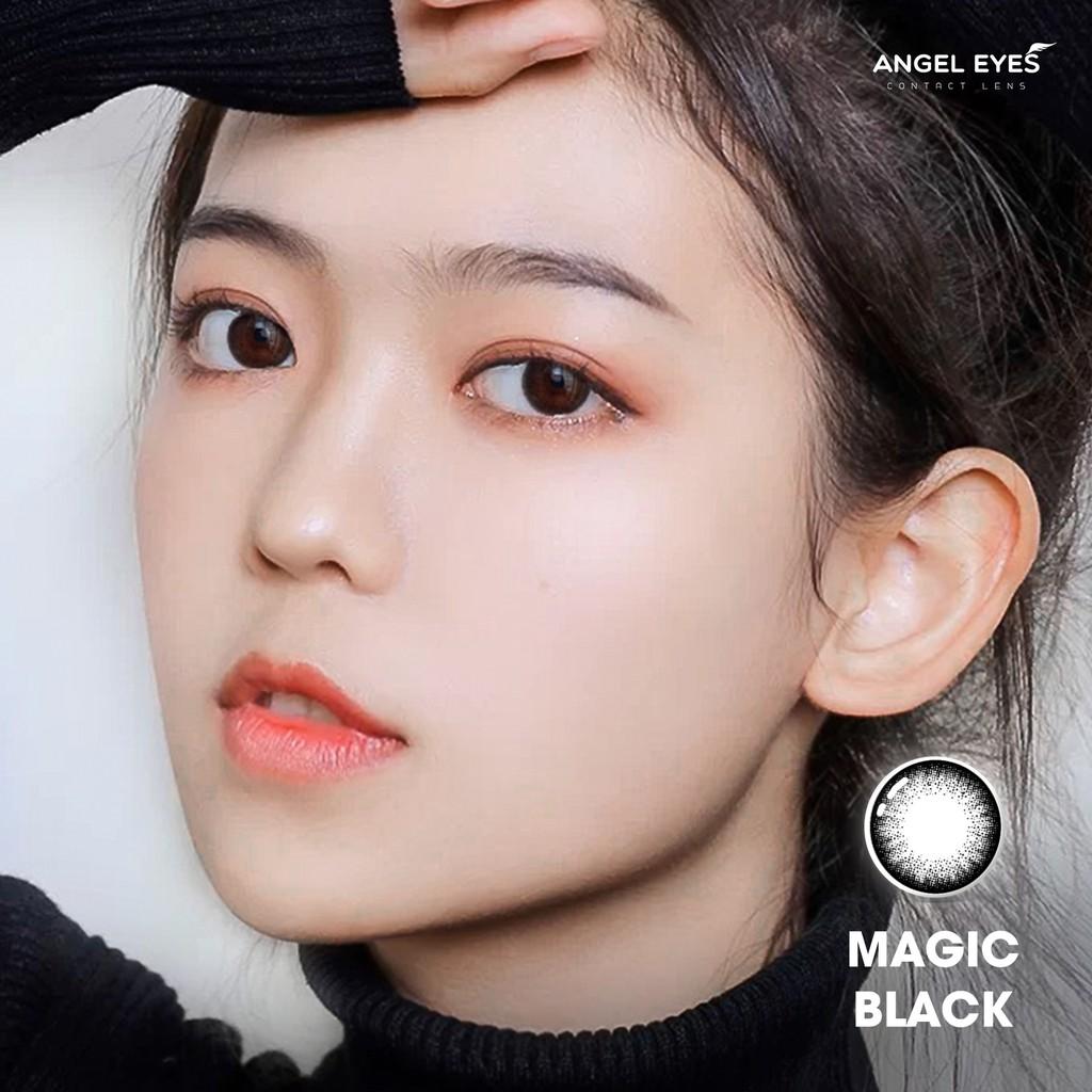 Lens cận giãn tròng màu đen tự nhiên MAGIC BLACK thương hiệu Angel Eyes  - Độ cận 0-6 (có hỗ trợ cận lệch