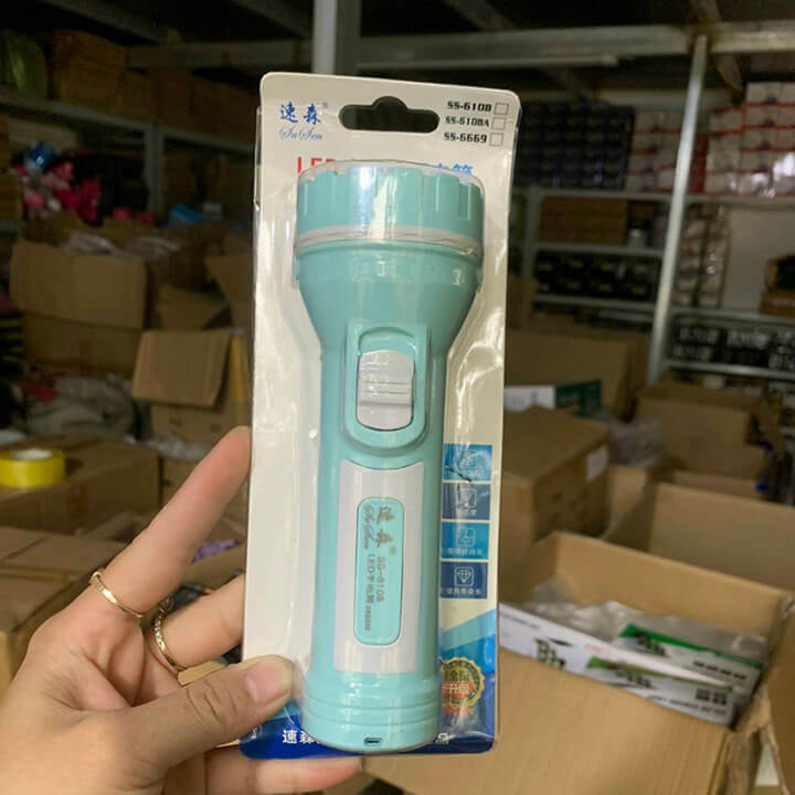 Đèn pin cầm tay siêu sáng 2 chế độ, pin trâu, đèn pin Led cầm tay chiếu xa cho gia đình - SS6108